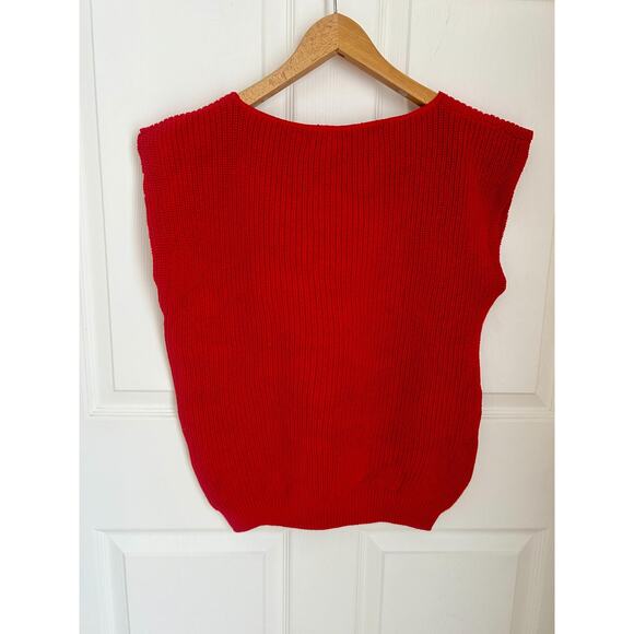 1990's 100% Cotton Red Short Sleeve Sweater Size Small | Calvin Klein - Picture 8 of 8